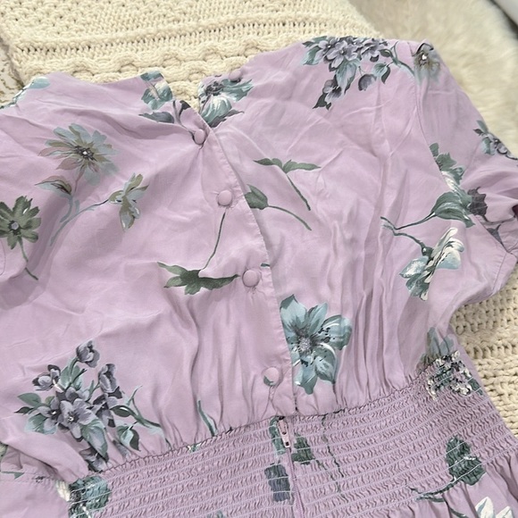Karin Stevens Purple Puff Sleeve Midi Sundress size 14 - Picture 8 of 9